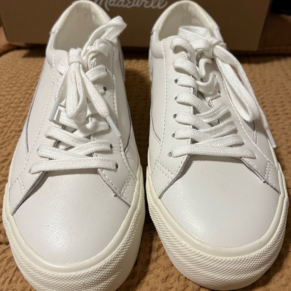 Madewell White Leather Sneakers - Picture 3 of 4